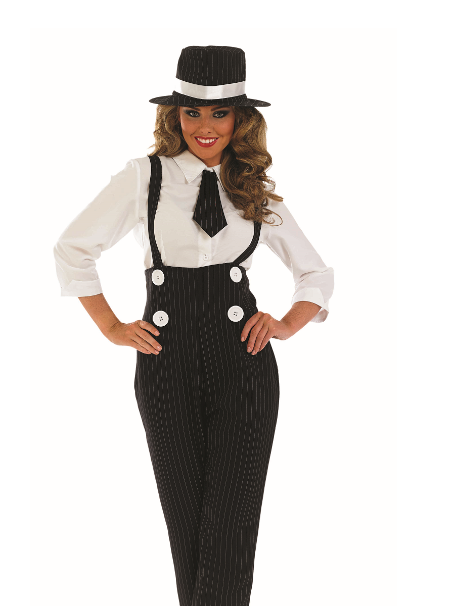 Black Gangster Lady Costume