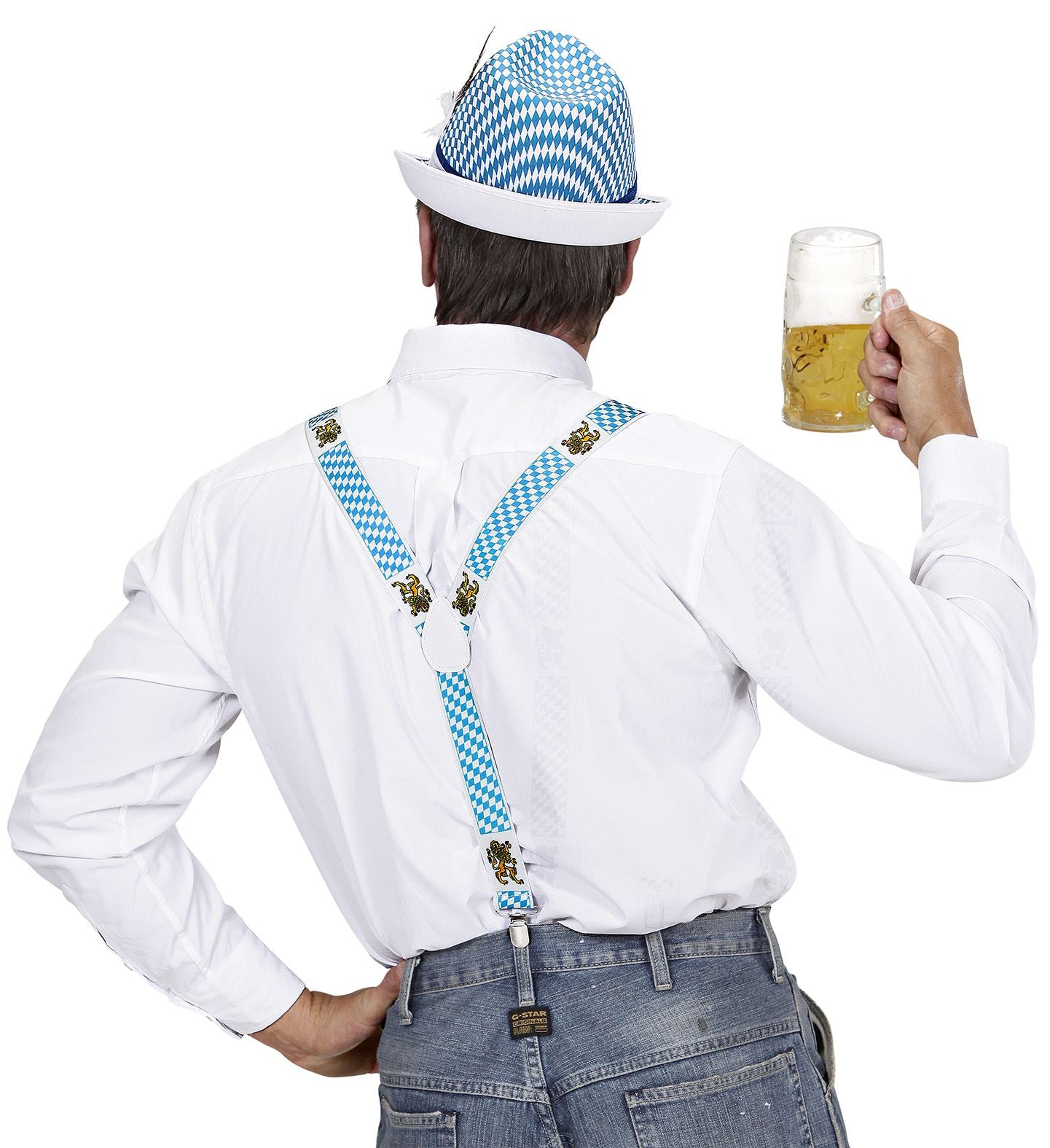 Blue Bavarian Braces Oktoberfest back