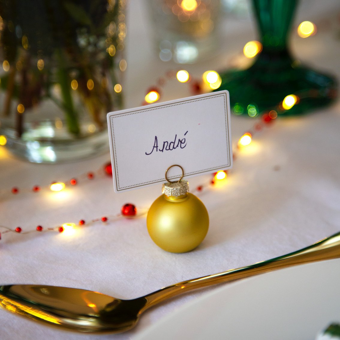 Botanical Nutcracker gold Placecard Holders