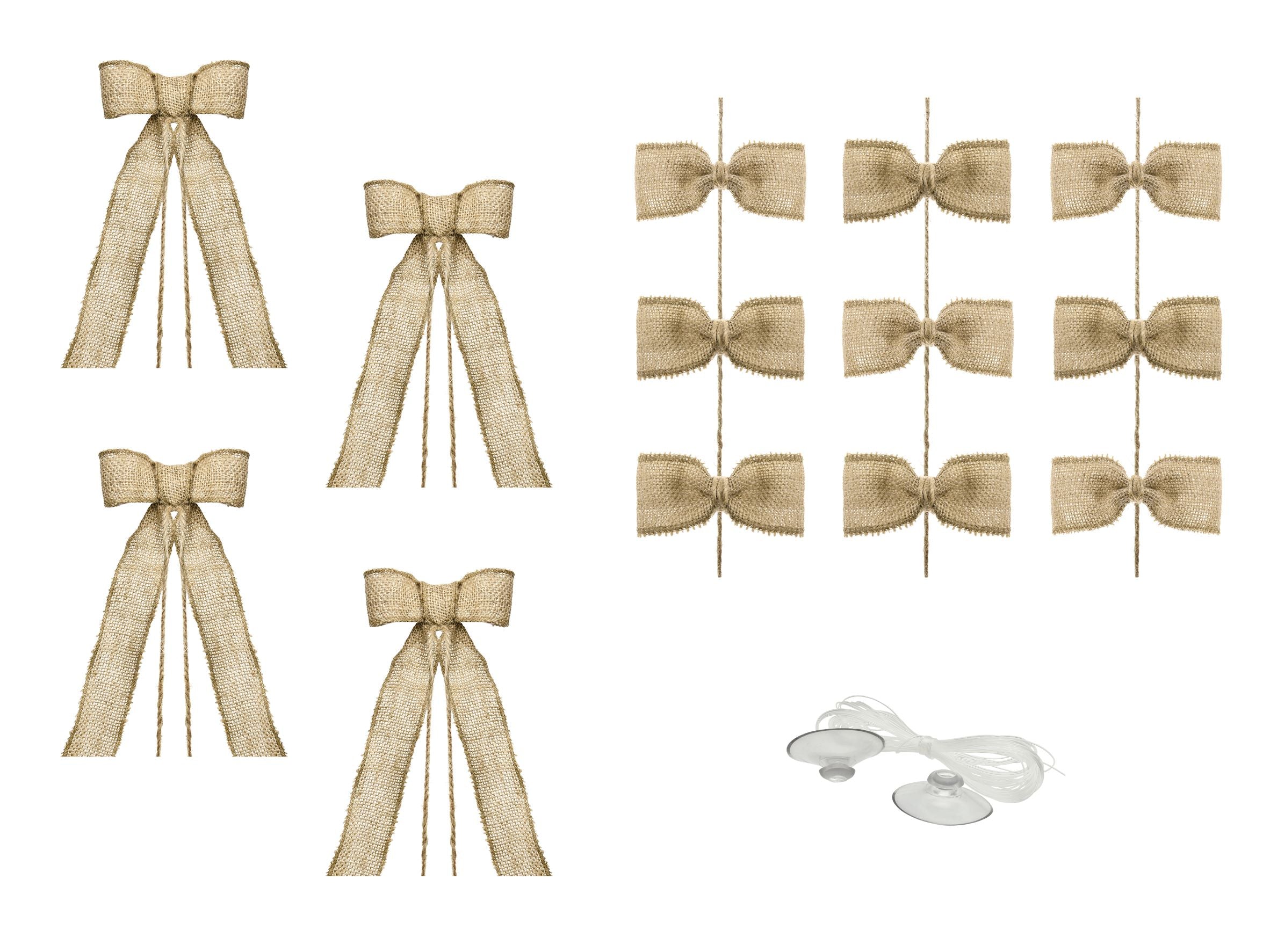 Burlap Bow Car Decoration Kit