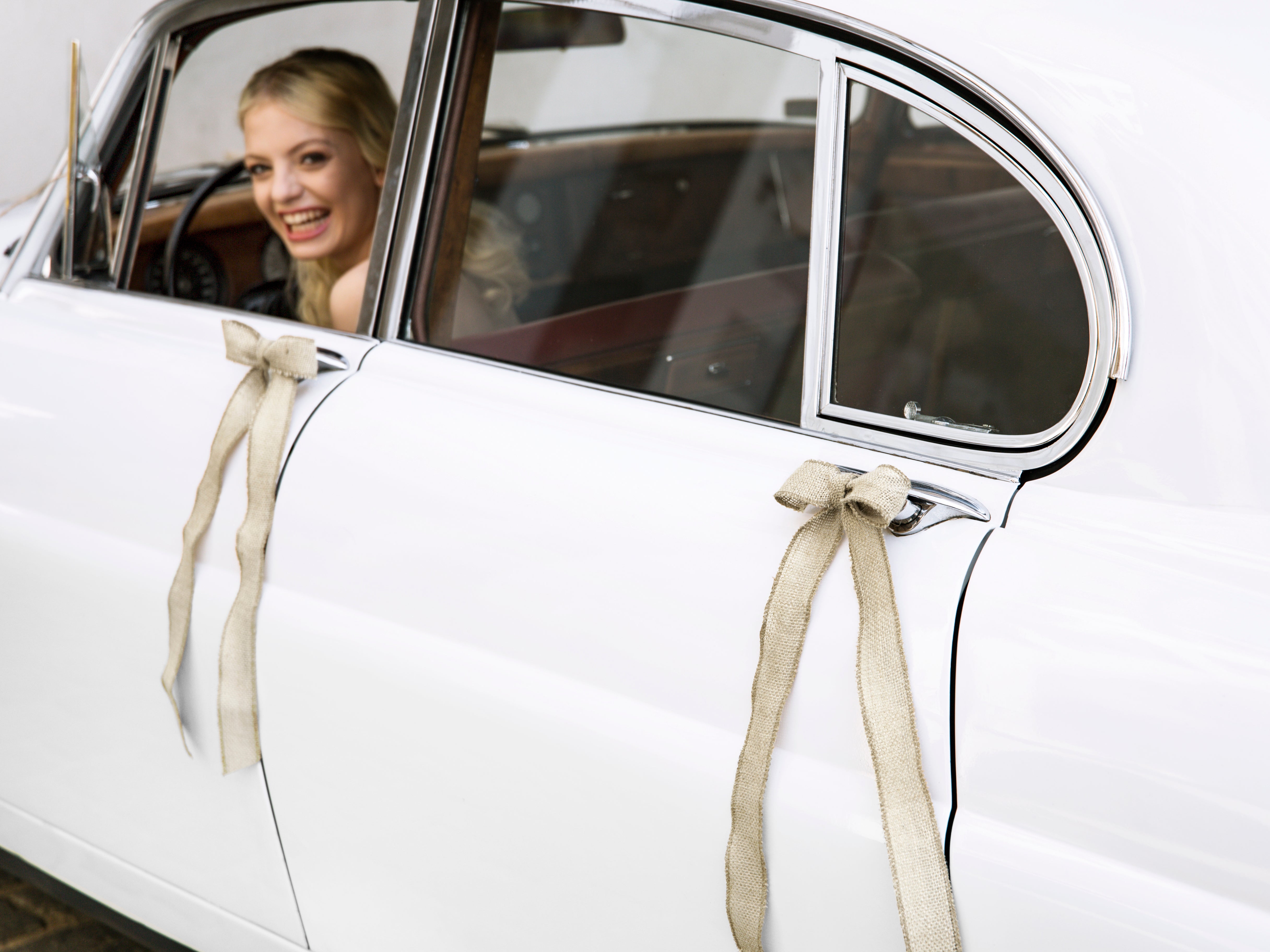 Burlap Bow Wedding Car Decoration pack