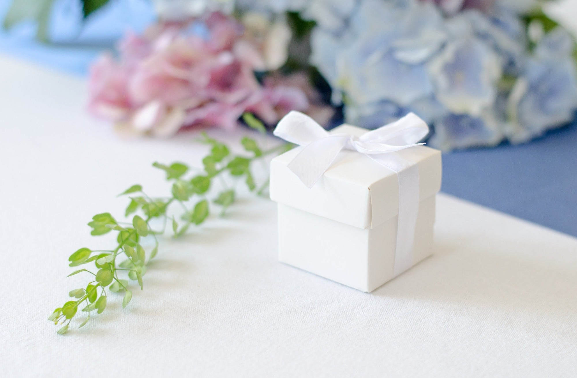 Cake Boxes with Ribbon White