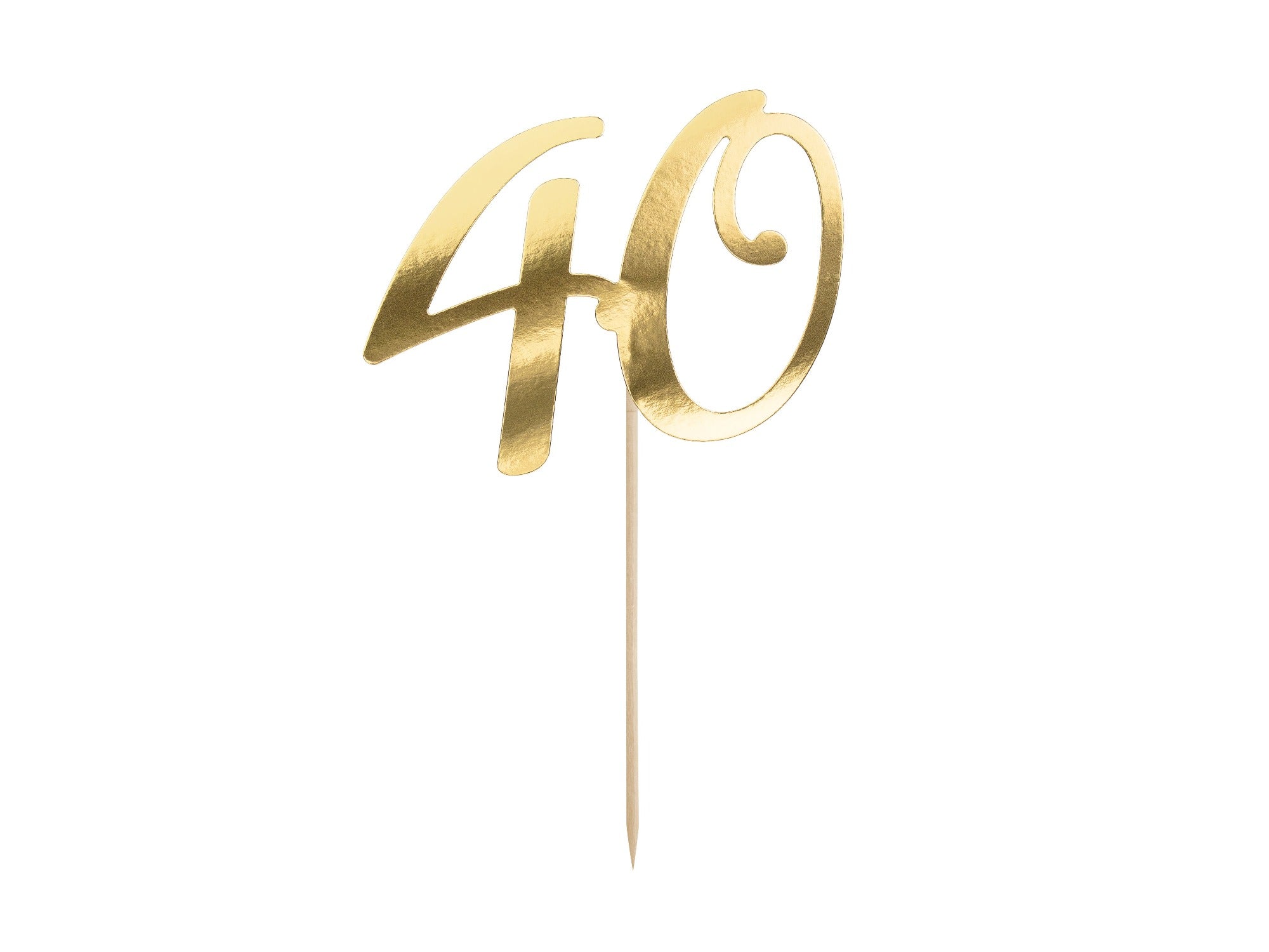Cake Topper 40th Birthday Gold