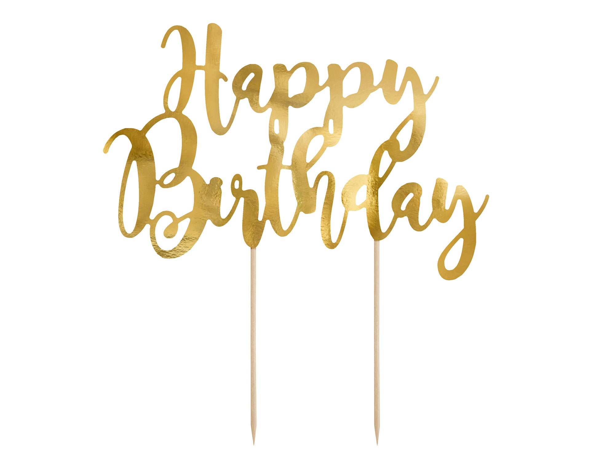 Cake Topper Happy Birthday in Gold