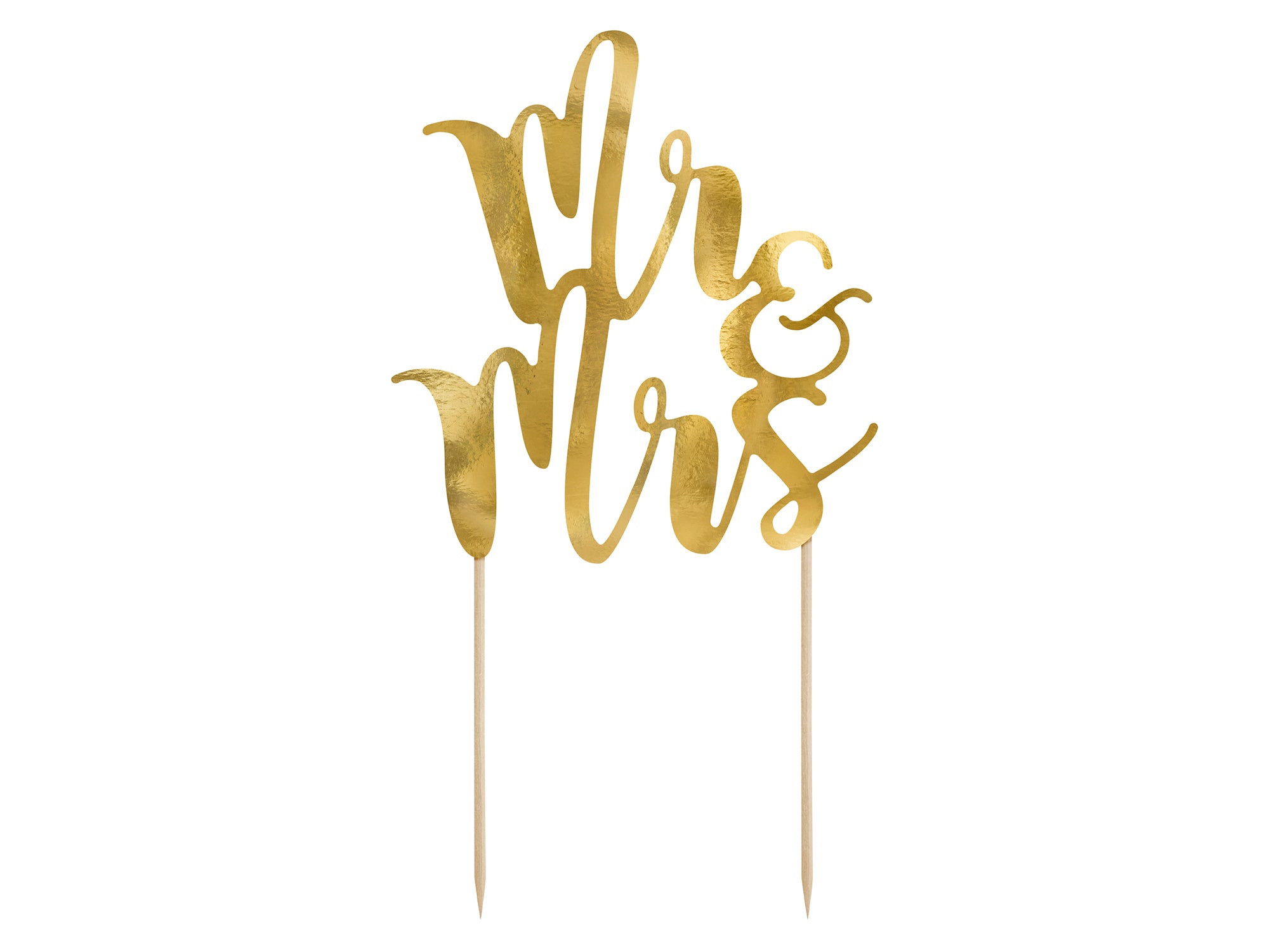 Cake topper Mr & Mrs Gold