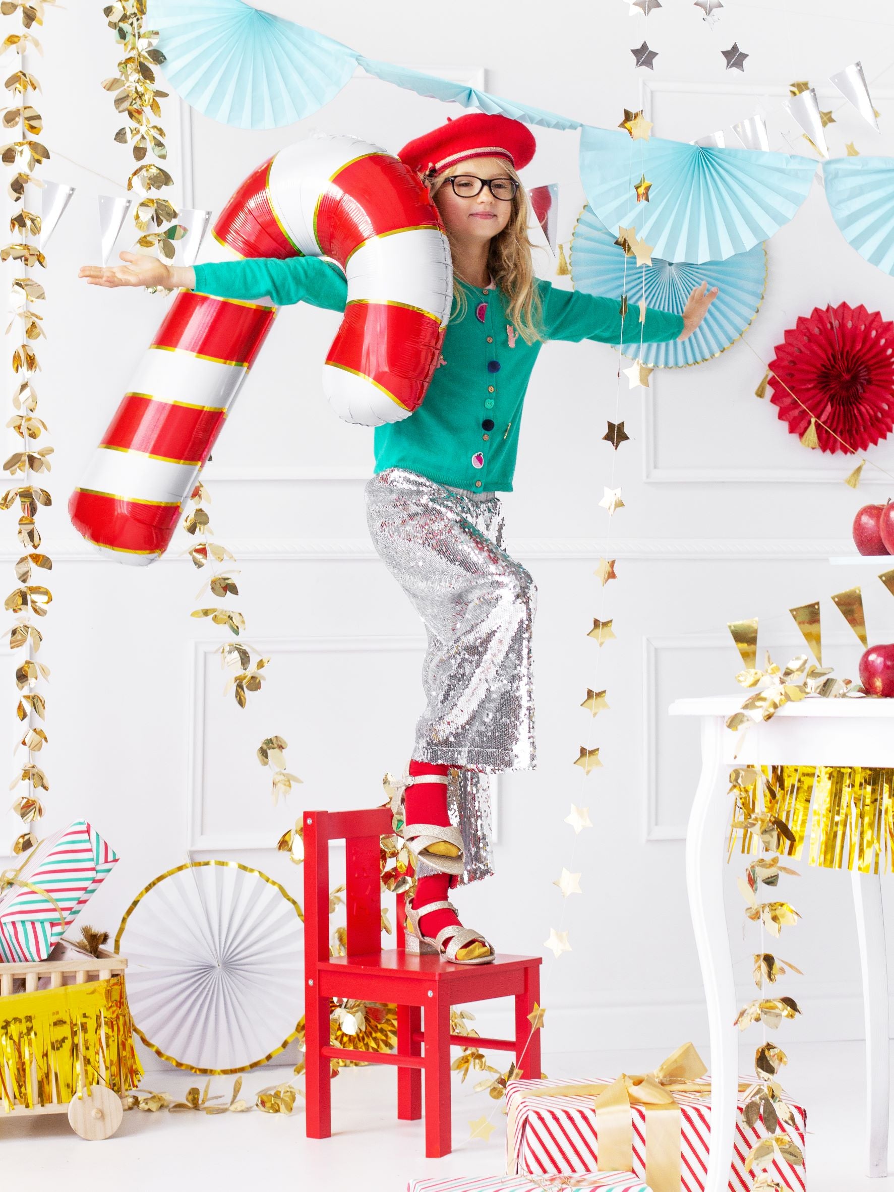 Candy Cane Foil Balloon decoration
