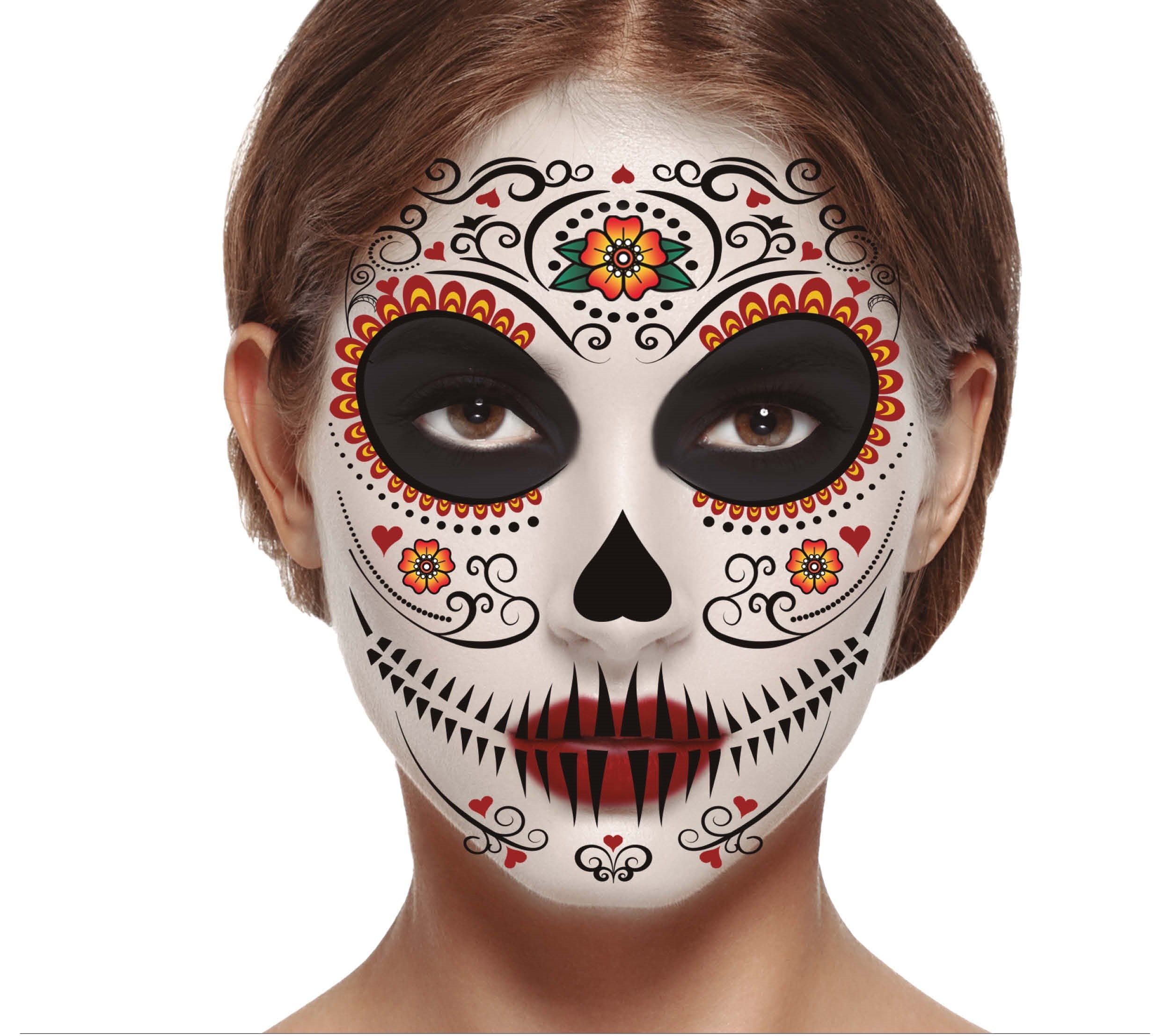 Catrina Sugar Skull Face Tattoo