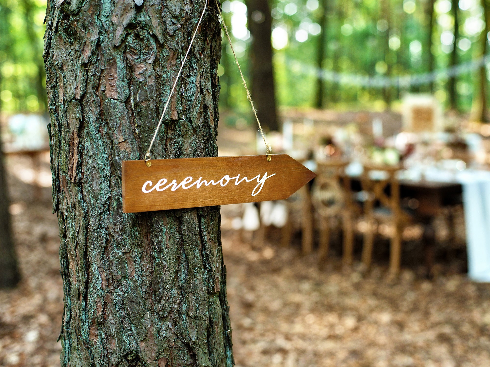 Ceremony Wooden Signpost