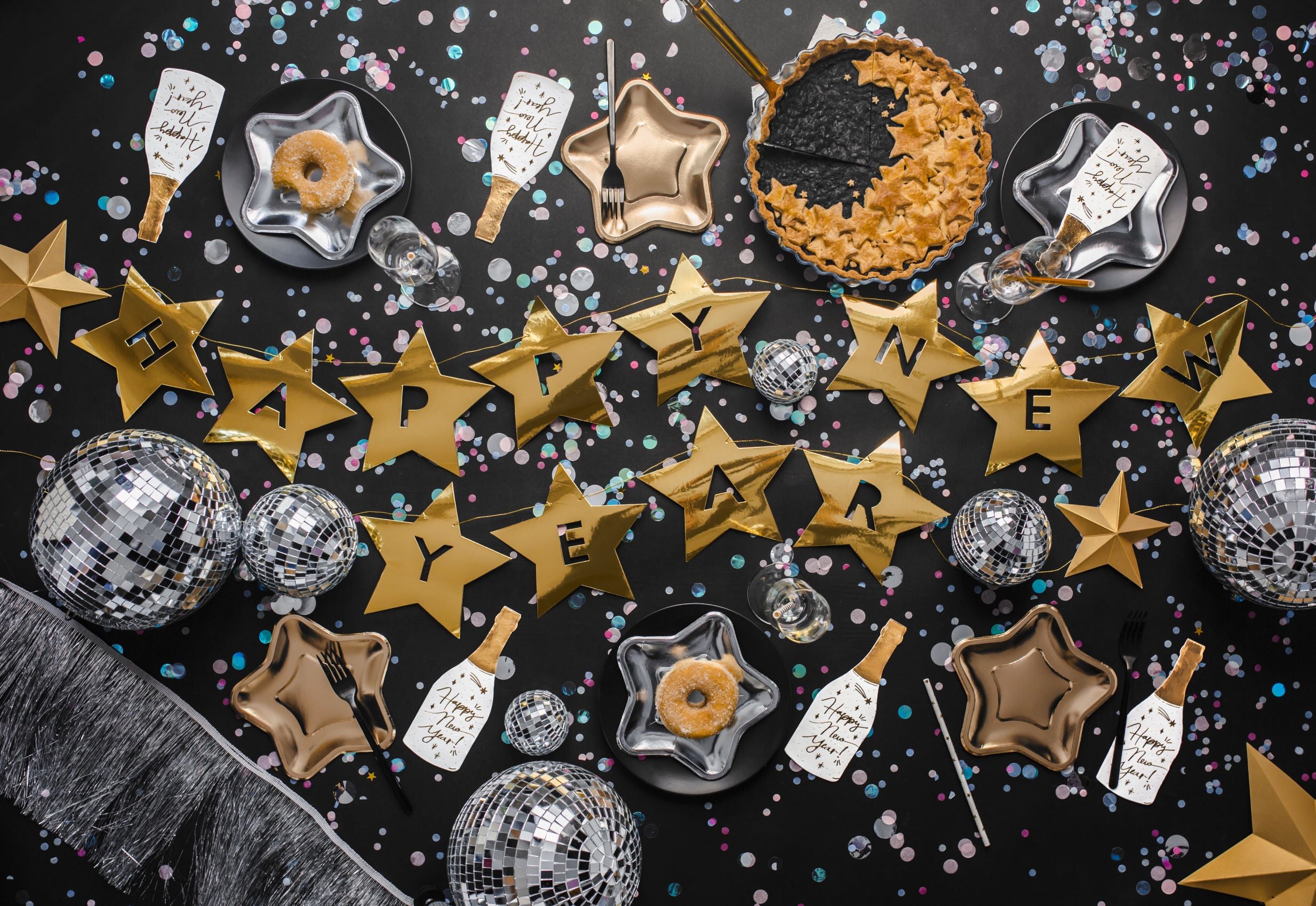 Champagne Bottle New Years Paper Napkins Party decorations