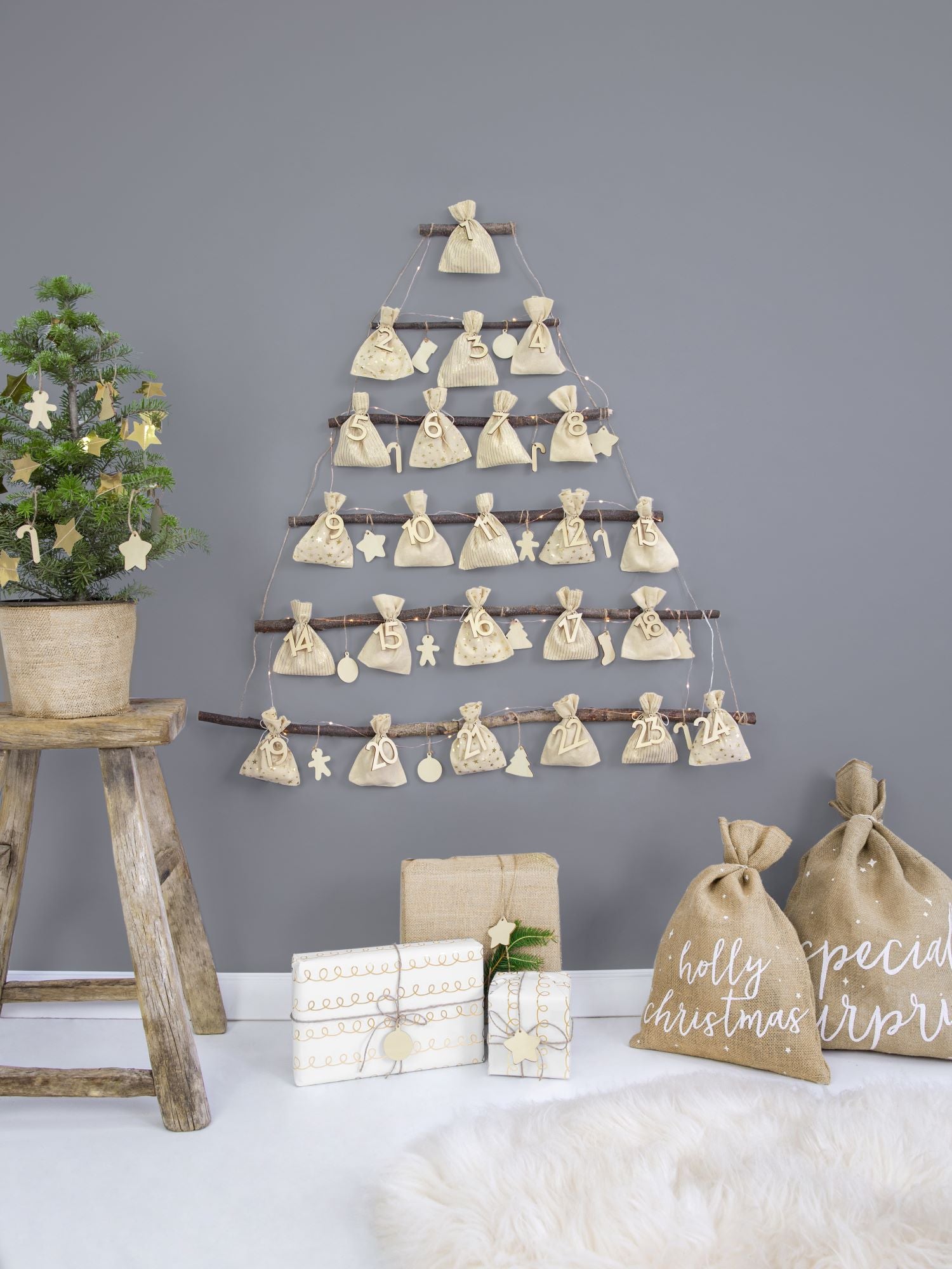 Christmas Advent Calendar Hanging Bags decoration