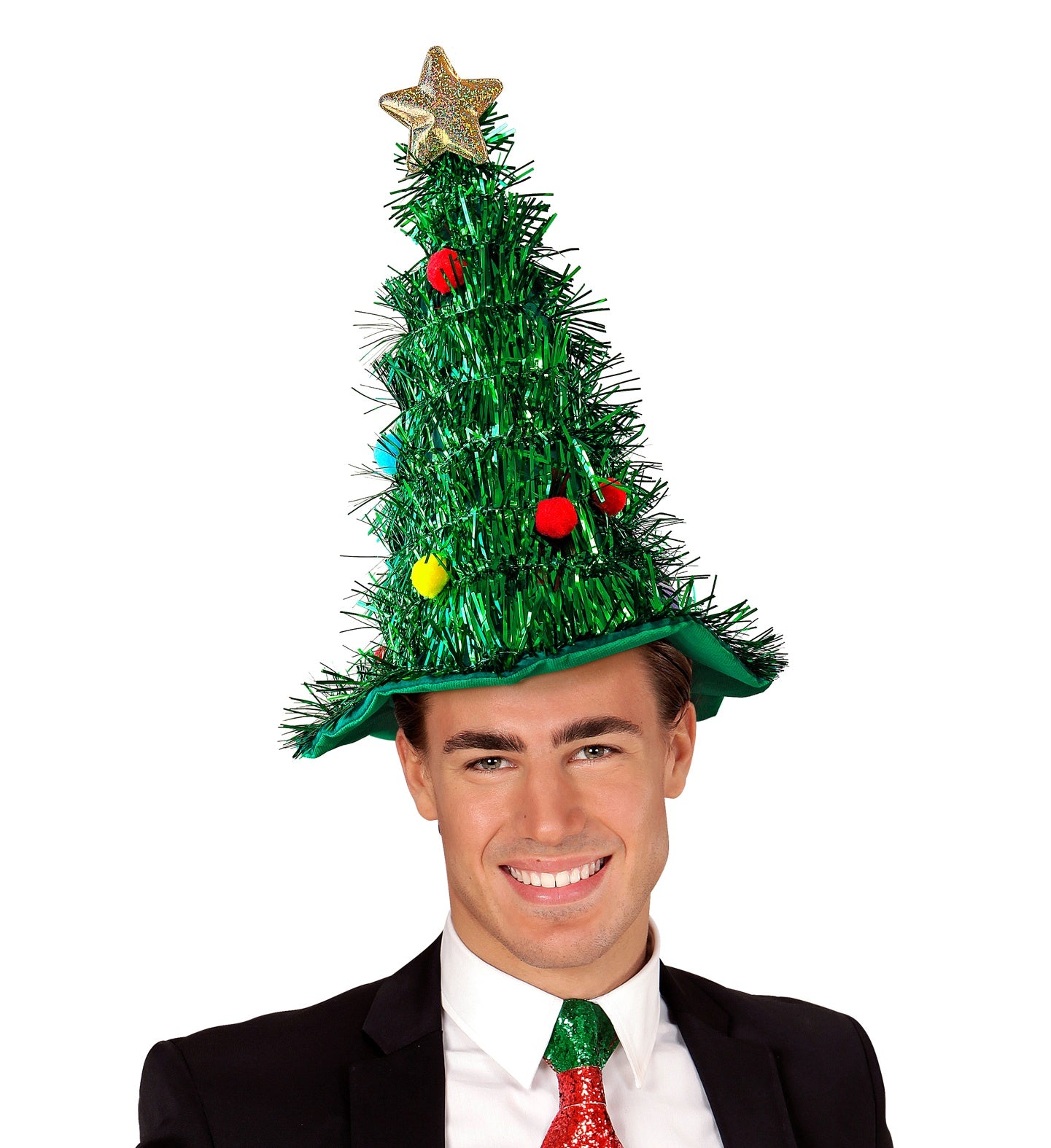 Christmas Tree Tinsel Hat adult