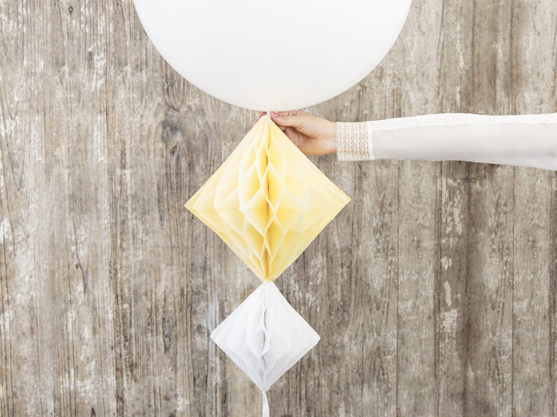 Cream Honeycomb Diamond Decorations 30cm