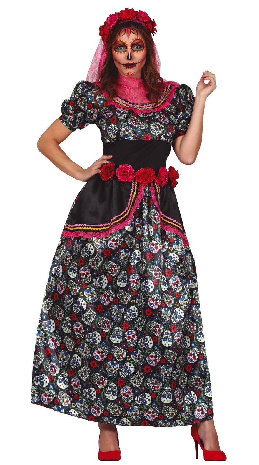 Day of the dead fancy dress plus outlet size