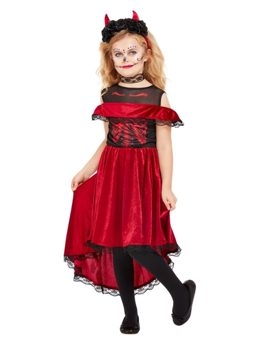 Day of the Dead Devil Costume Girls