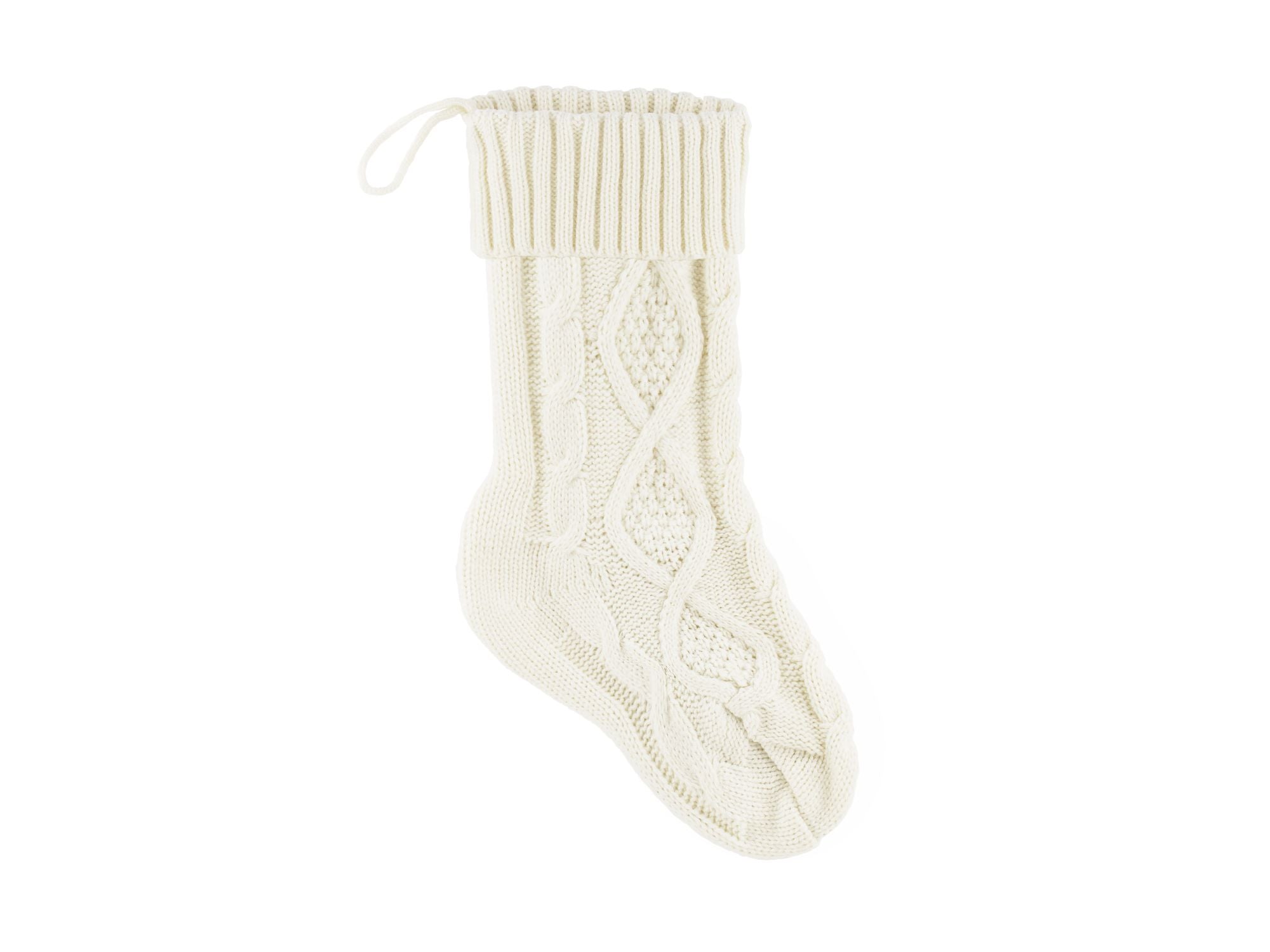 Decorative Off-white Xmas Stocking