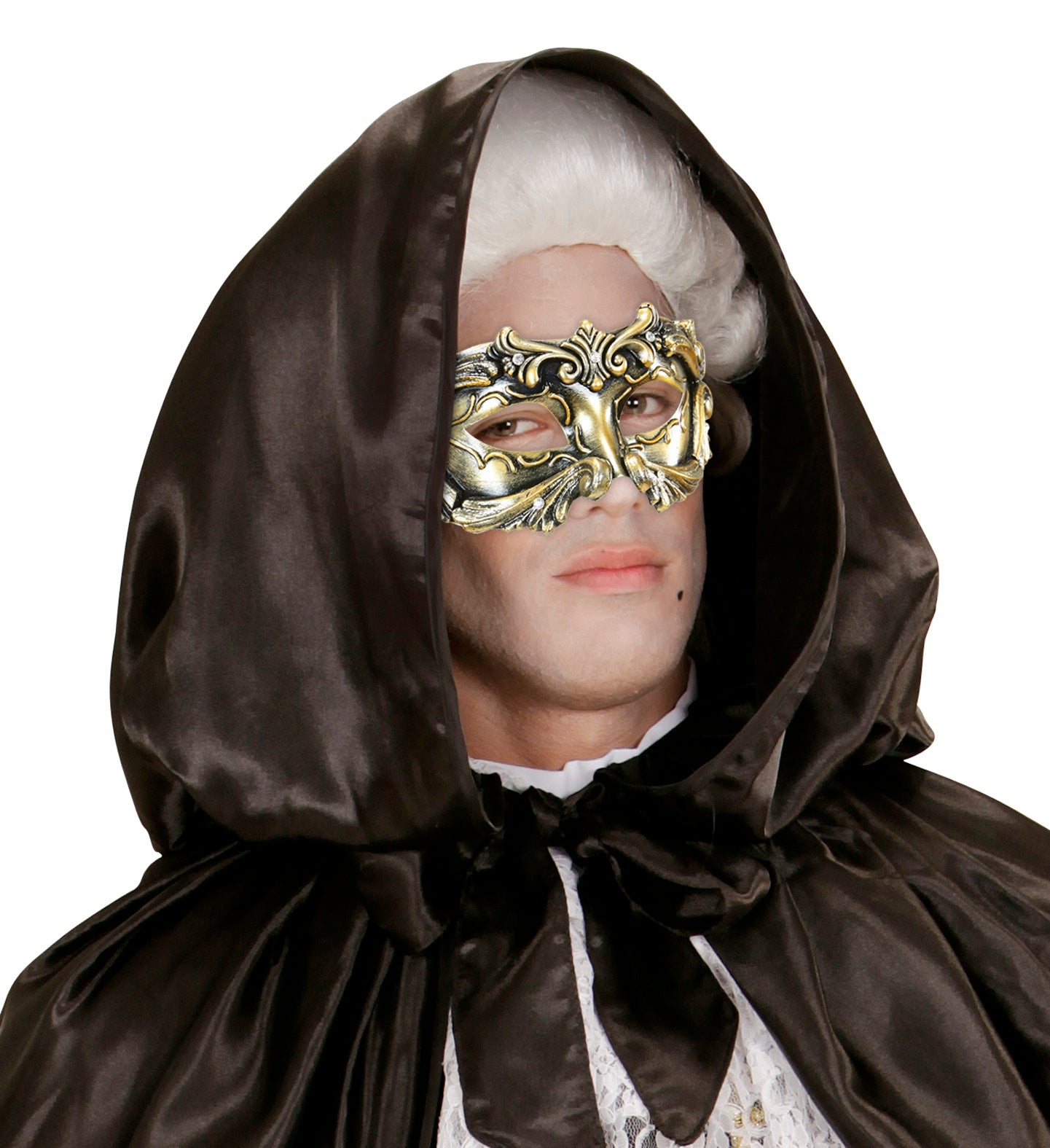 Deluxe Bronze Baroque Colombina Mask for man