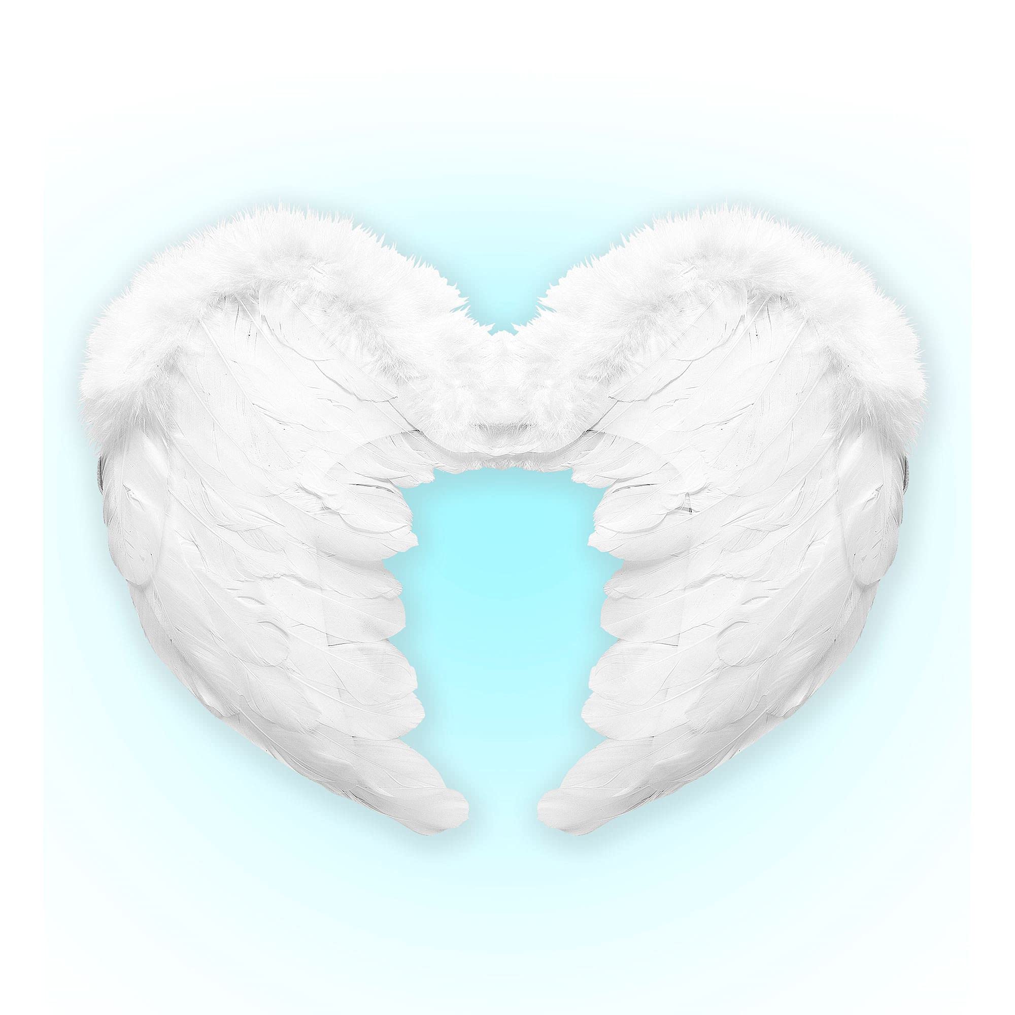 Deluxe White Feather Wings 50x40cm
