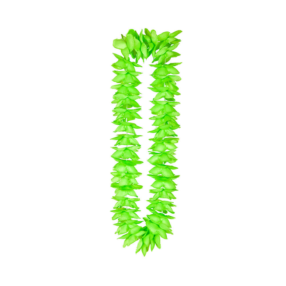 Hawaiian Party Leis Deluxe Satin Lei Green