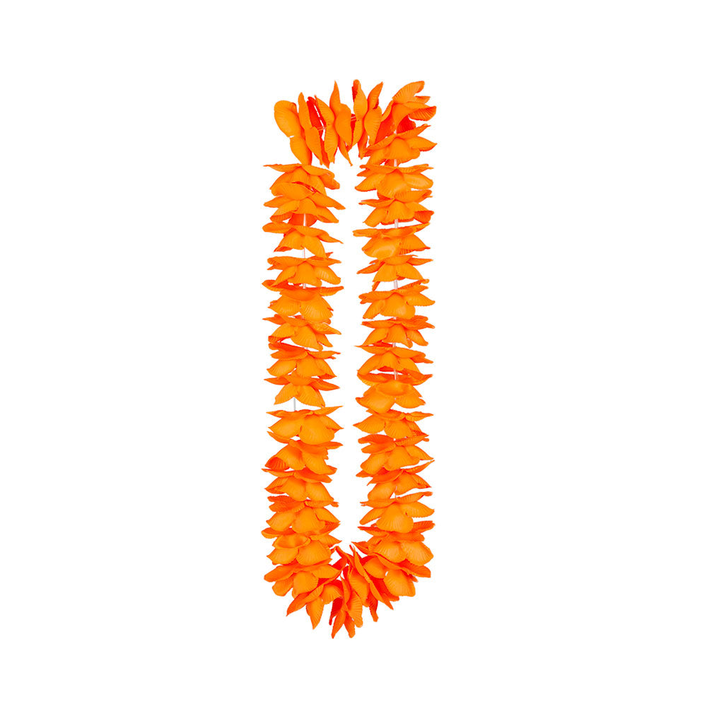 Deluxe Satin Lei Orange Hawaiian party Leis