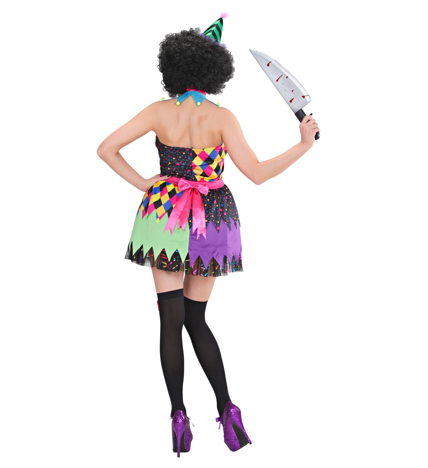 Evil Killer Clown Costume Ladies rear