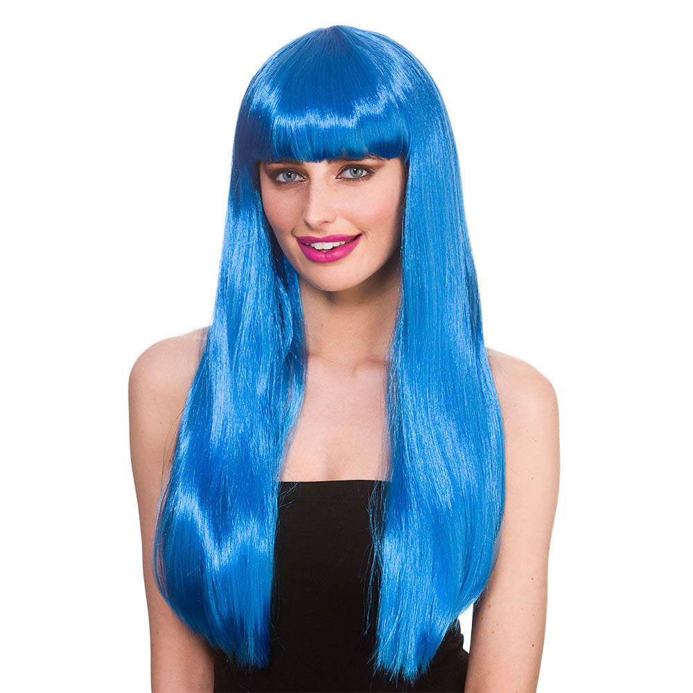 Fantasy Blue Fancy Dress ladies Wig