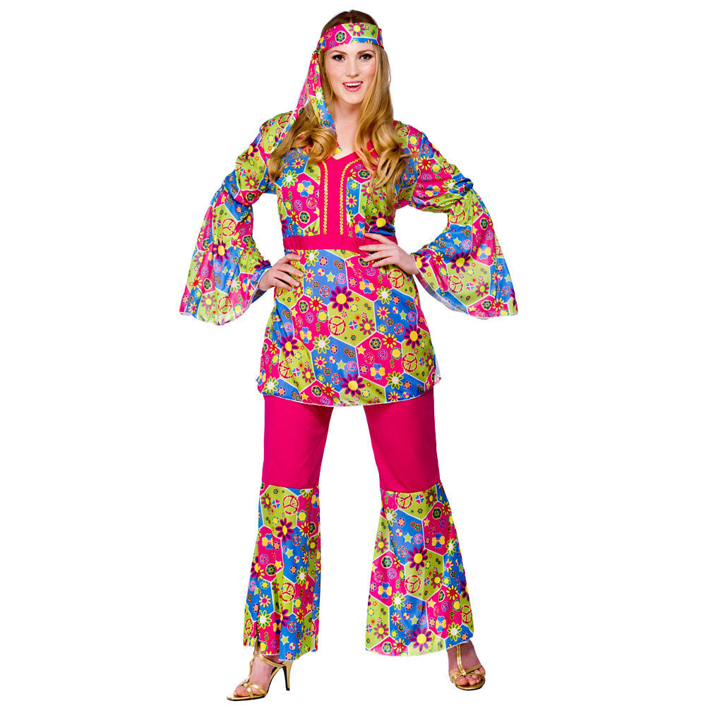 1960's Feelin Groovy Hippie outfit plus size.