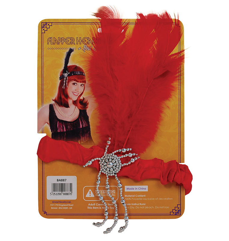 Red 1920's Flapper Charleston Headband