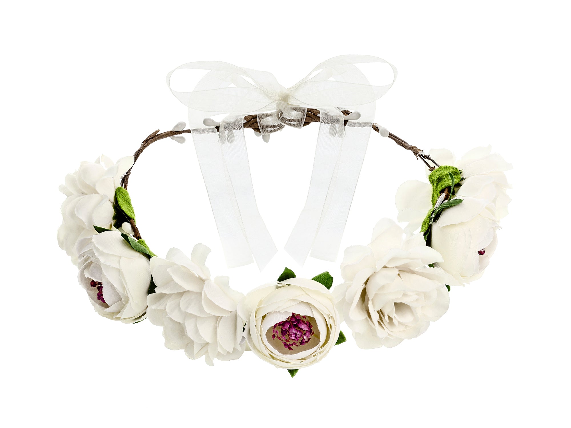 Boho Flower Crown White 17cm