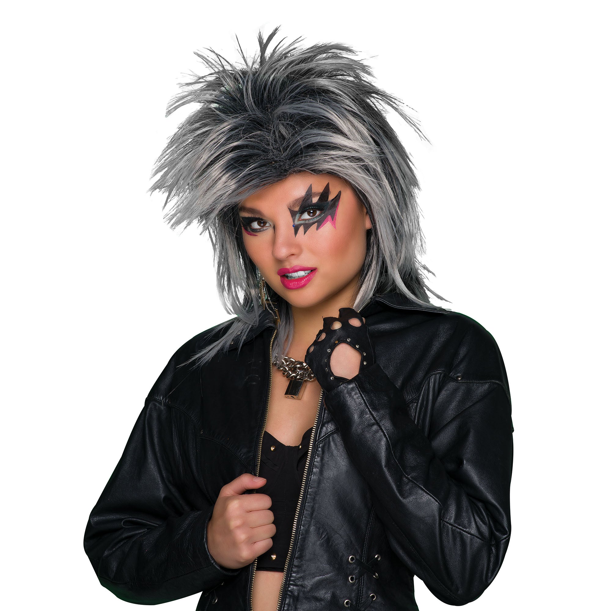 Black and Silver Tina Turner Costume Wig