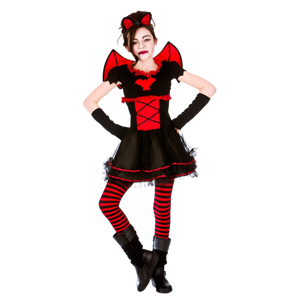 Girls Little Vamparina Fancy Dress Vampire Costume