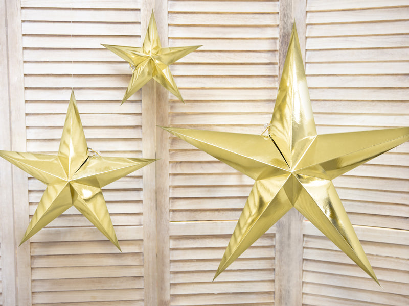 Gold Paper Star Christmas Decoration