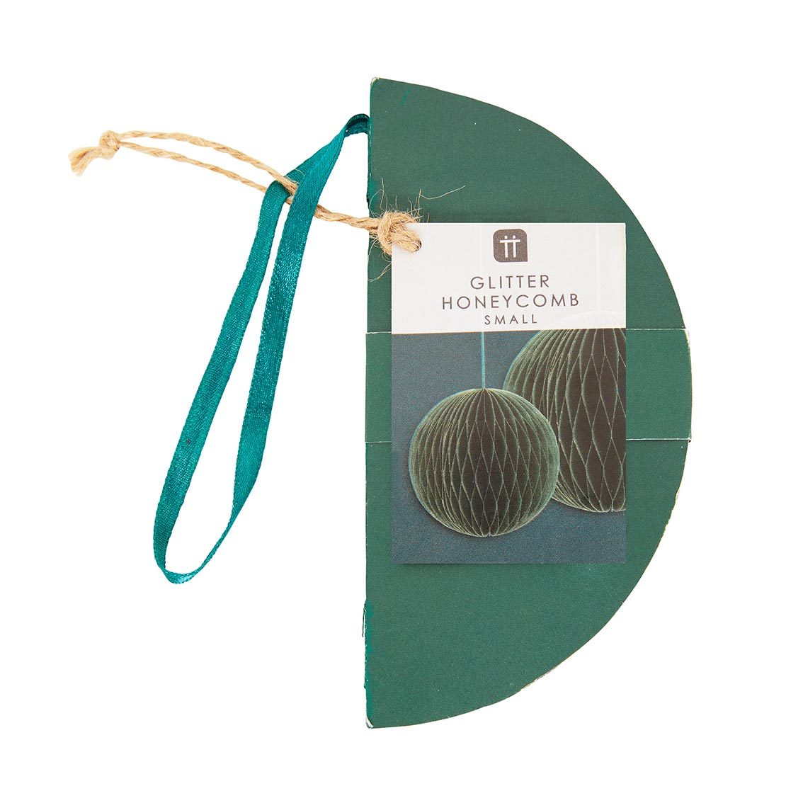 Green Glitter Honeycomb Decoration 15cm packaging