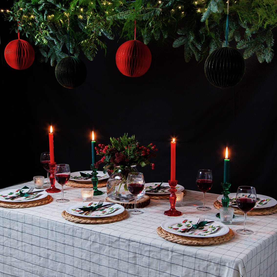 Green Glitter Honeycomb Decorations 15cm