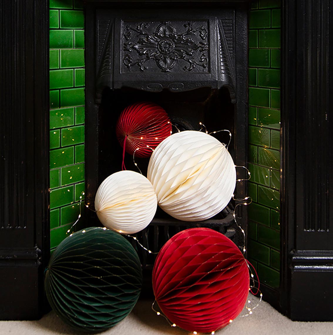 Green Glitter Honeycomb Decorations 30cm