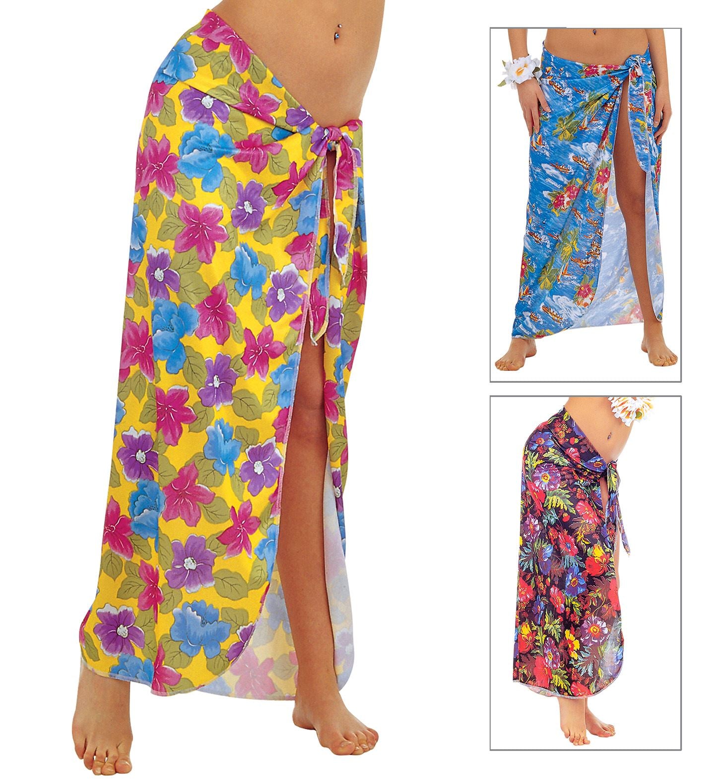 Ladies Hawaiian Costume Pareo Sarong Skirt Beach Wrap