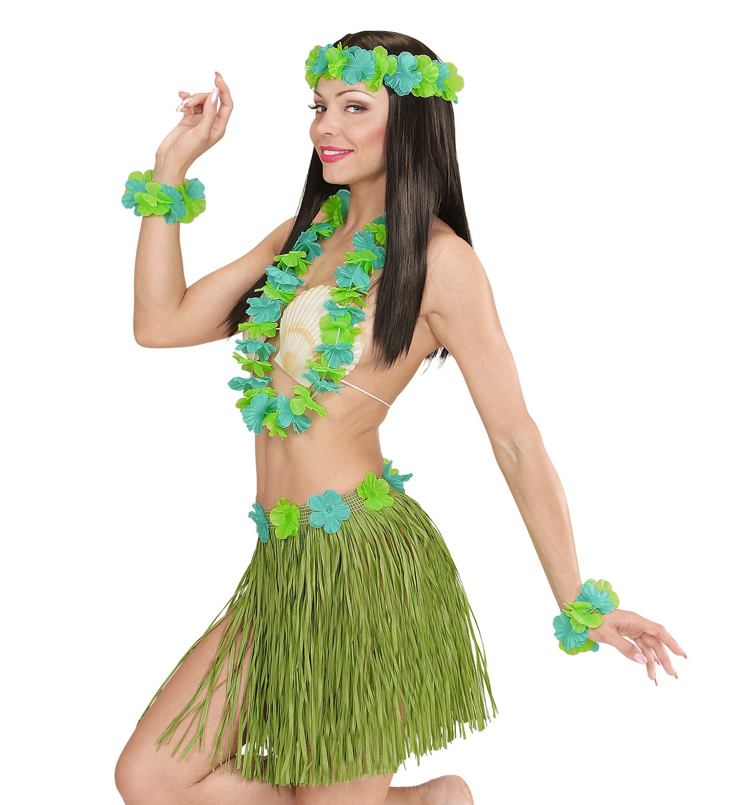 Hawaiian Party Costume set Green