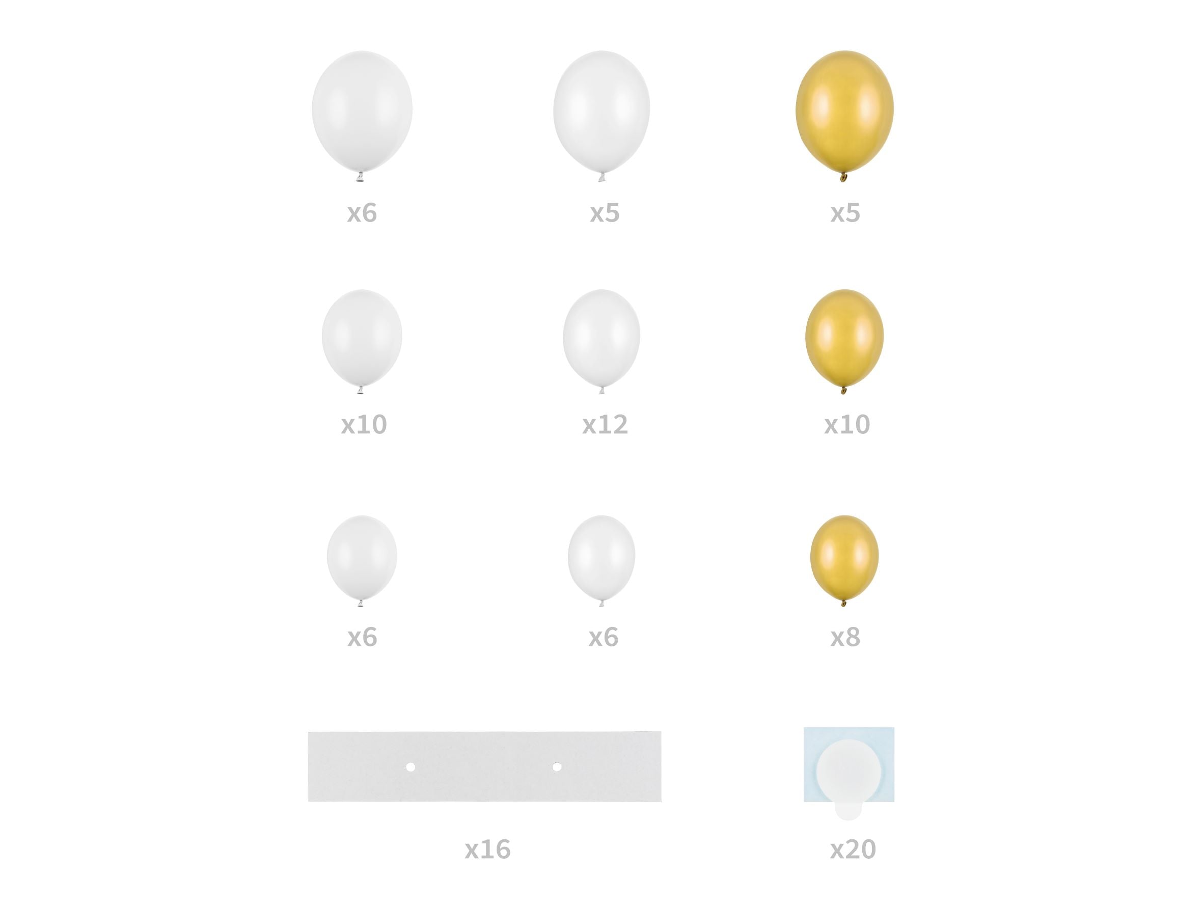 Heart Balloon Garland White and Gold