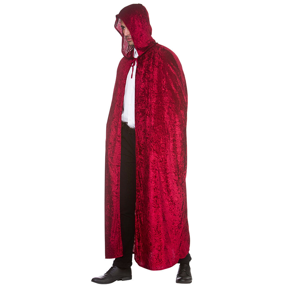 Brushed Velvet Hooded Cape