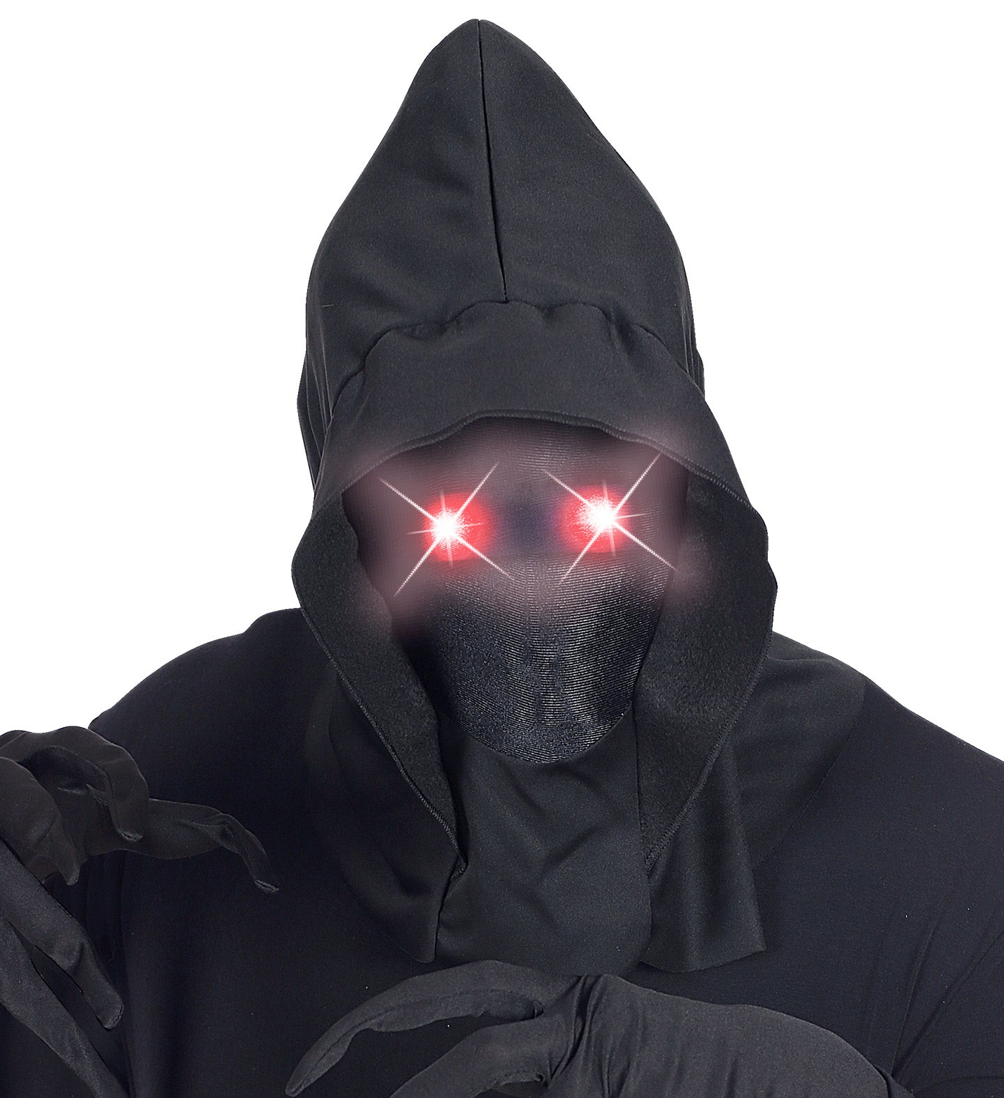 Hooded Faceless Mask with Red Light Up Eyes