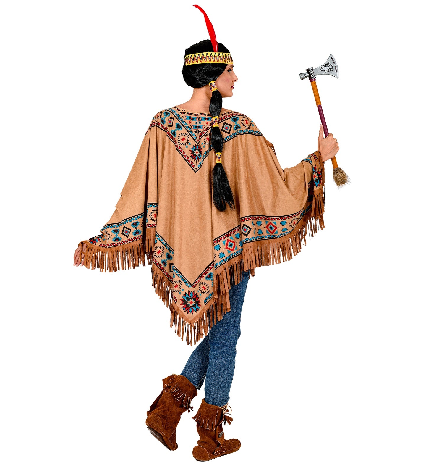 Native American Indian Poncho Costume rear