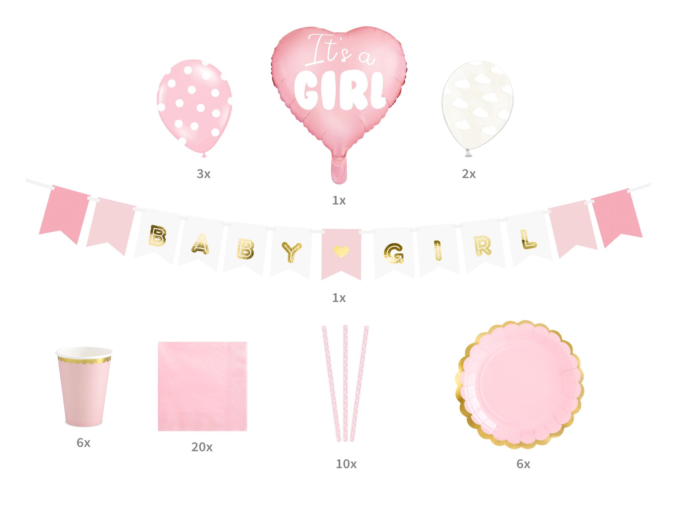 It's a Girl Baby Shower Party set