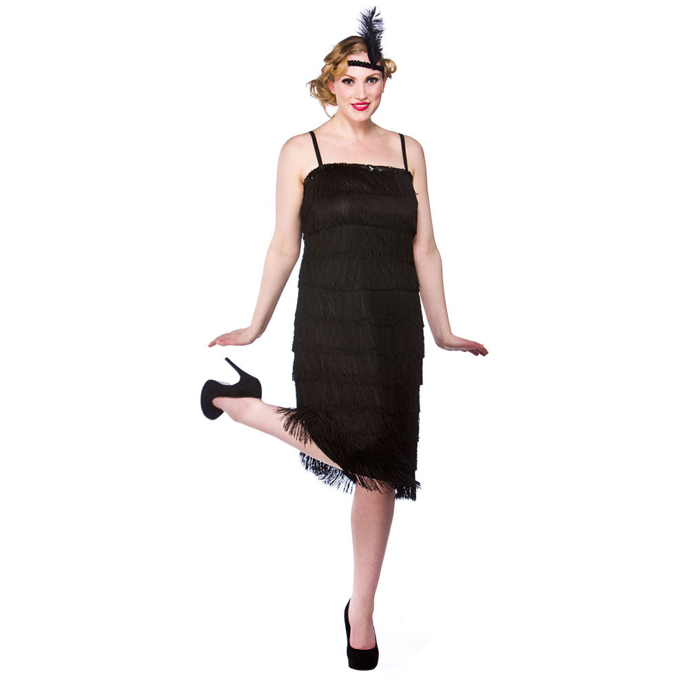 1920s Flapper Costume Jazzy Black