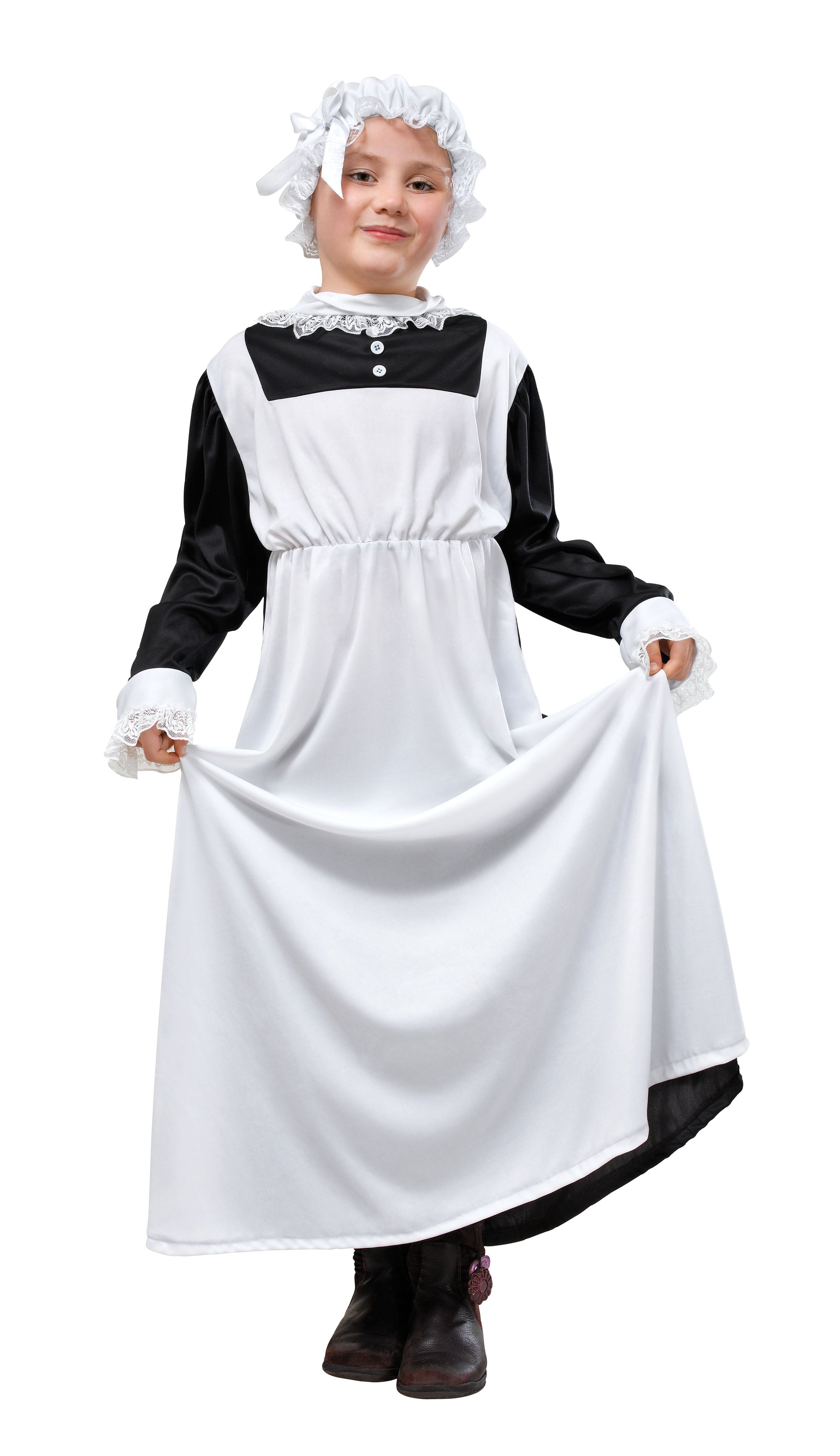 Kids Victorian Maid Christmas School Play Costume Girls