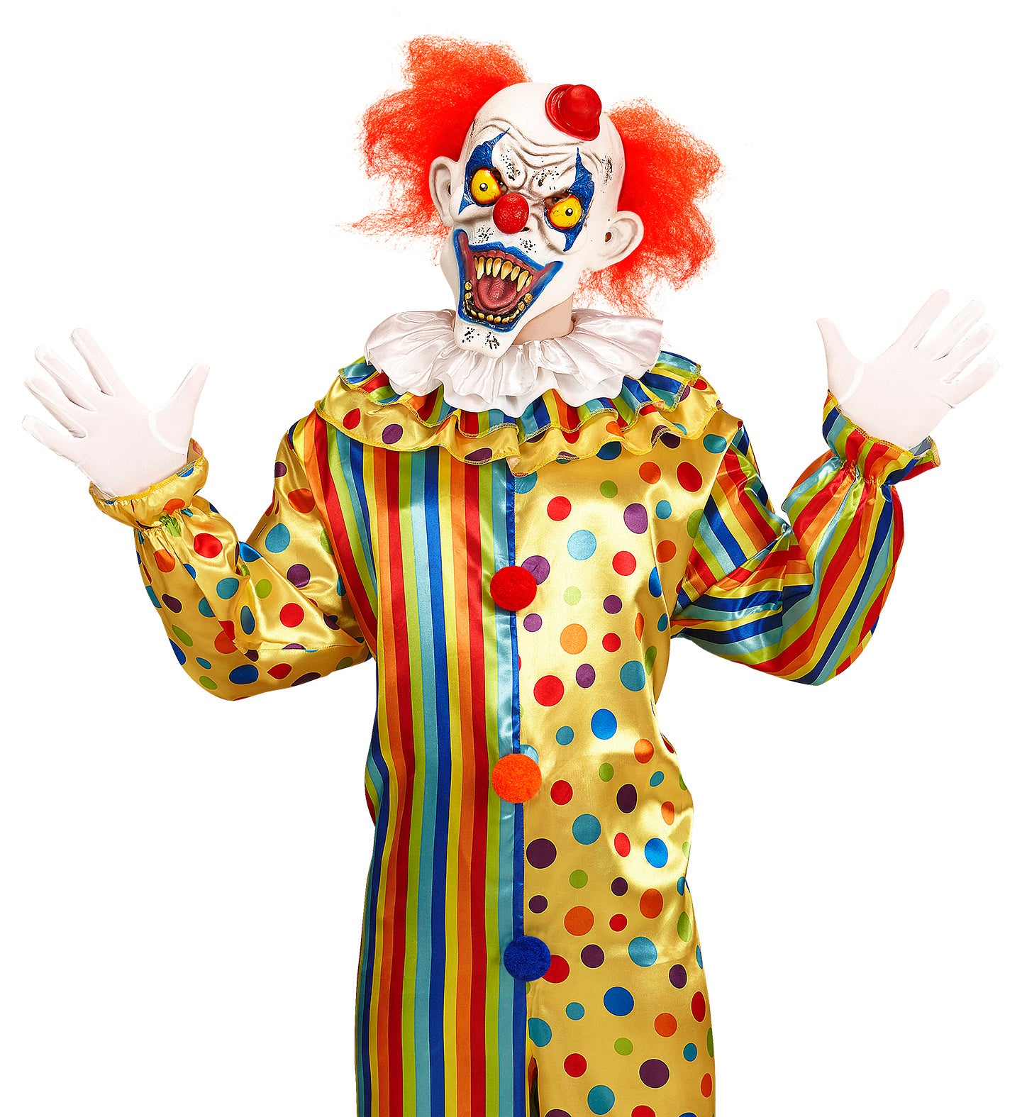 Killer Clown Mask Orange Hair for Halloween