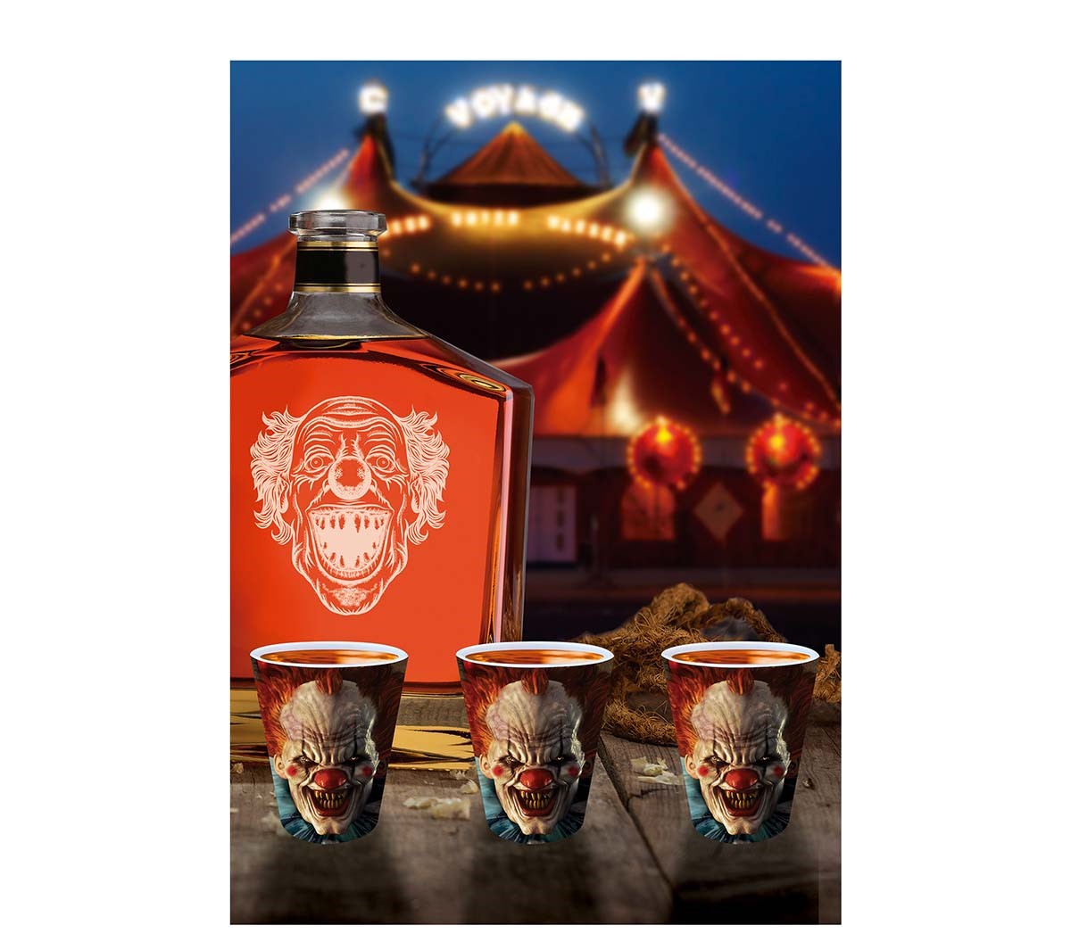 Killer Clown Shot Glasses Halloween Party supplies