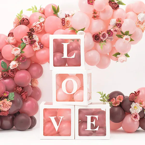 LOVE Balloon Boxes White Party decoration