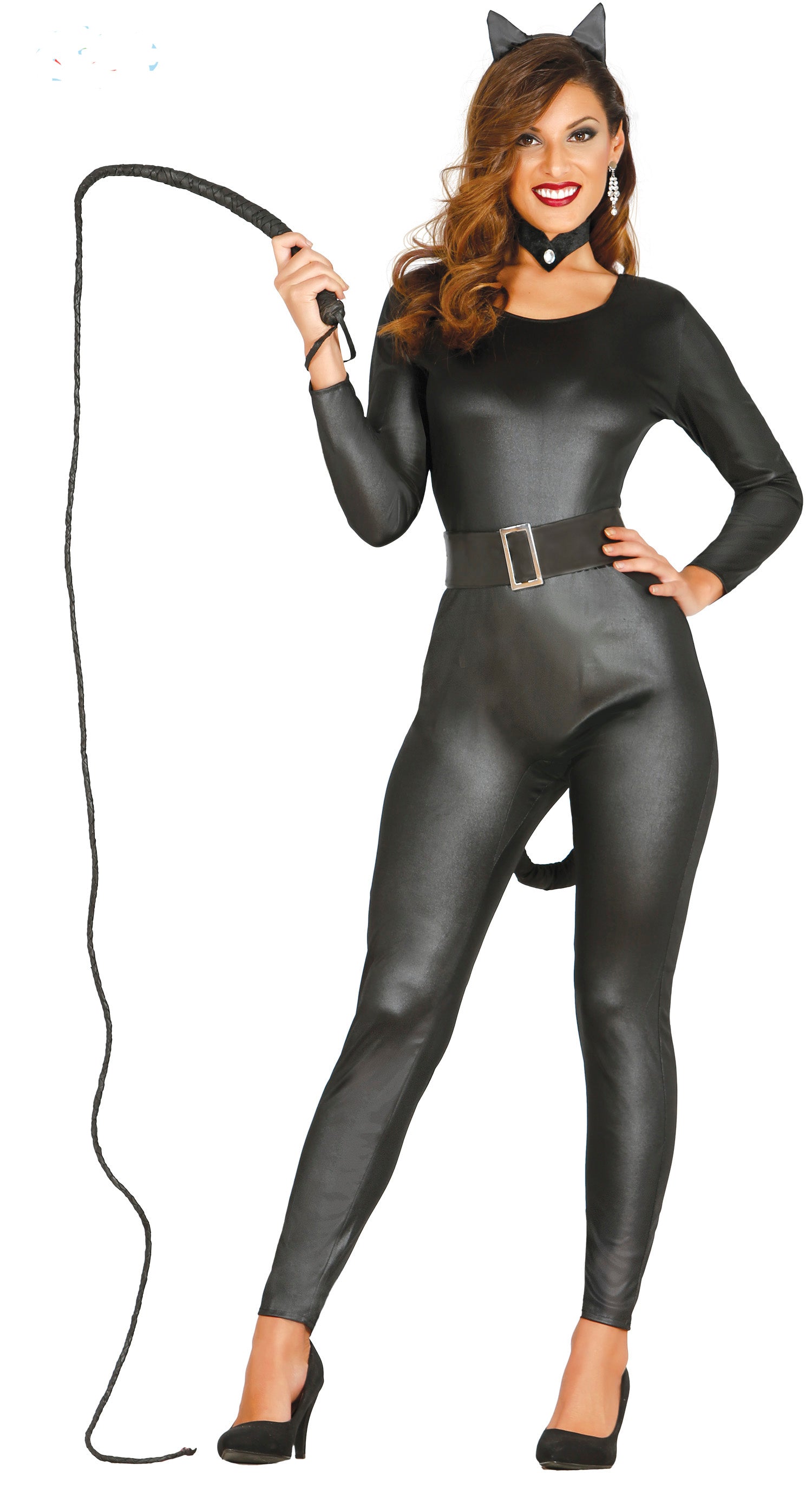 Ladies Black Cat Woman Costume Adult Catsuit