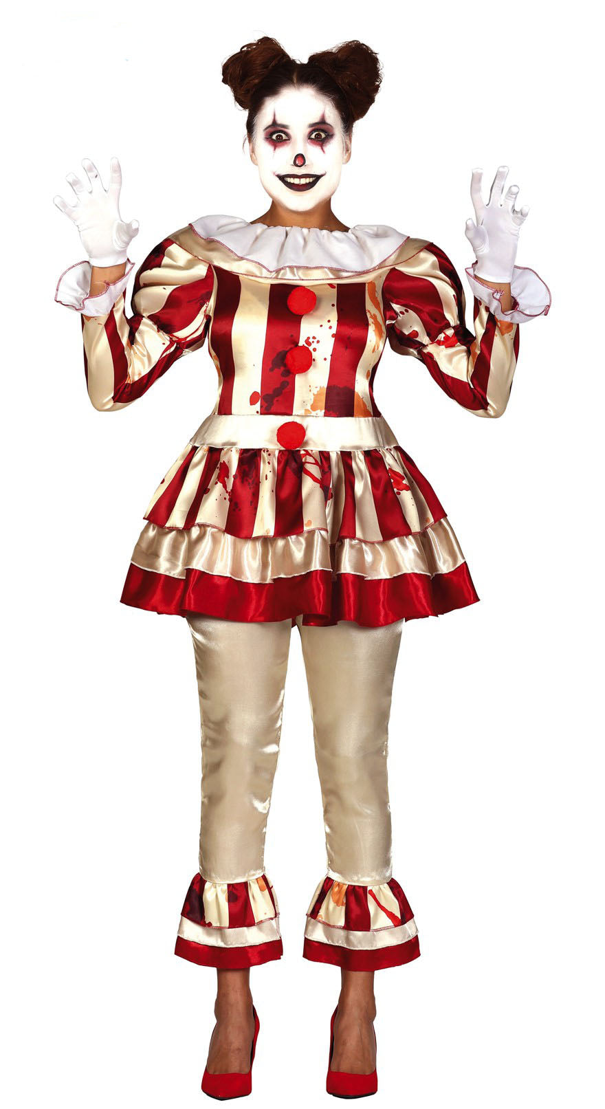 Ladies Crazy Striped Clown Halloween Adult Costume