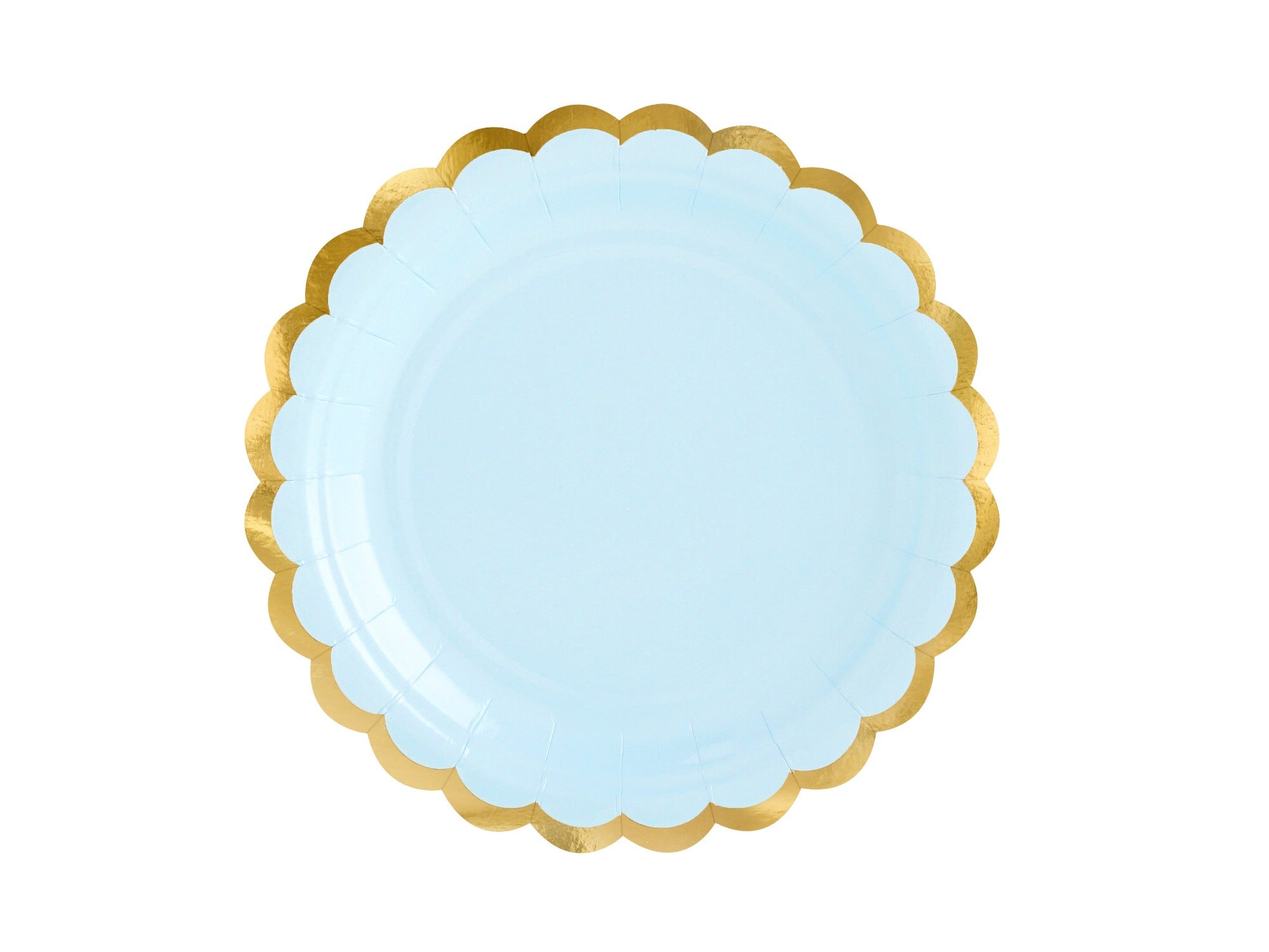 Light Blue and Gold Trim Paper Plates