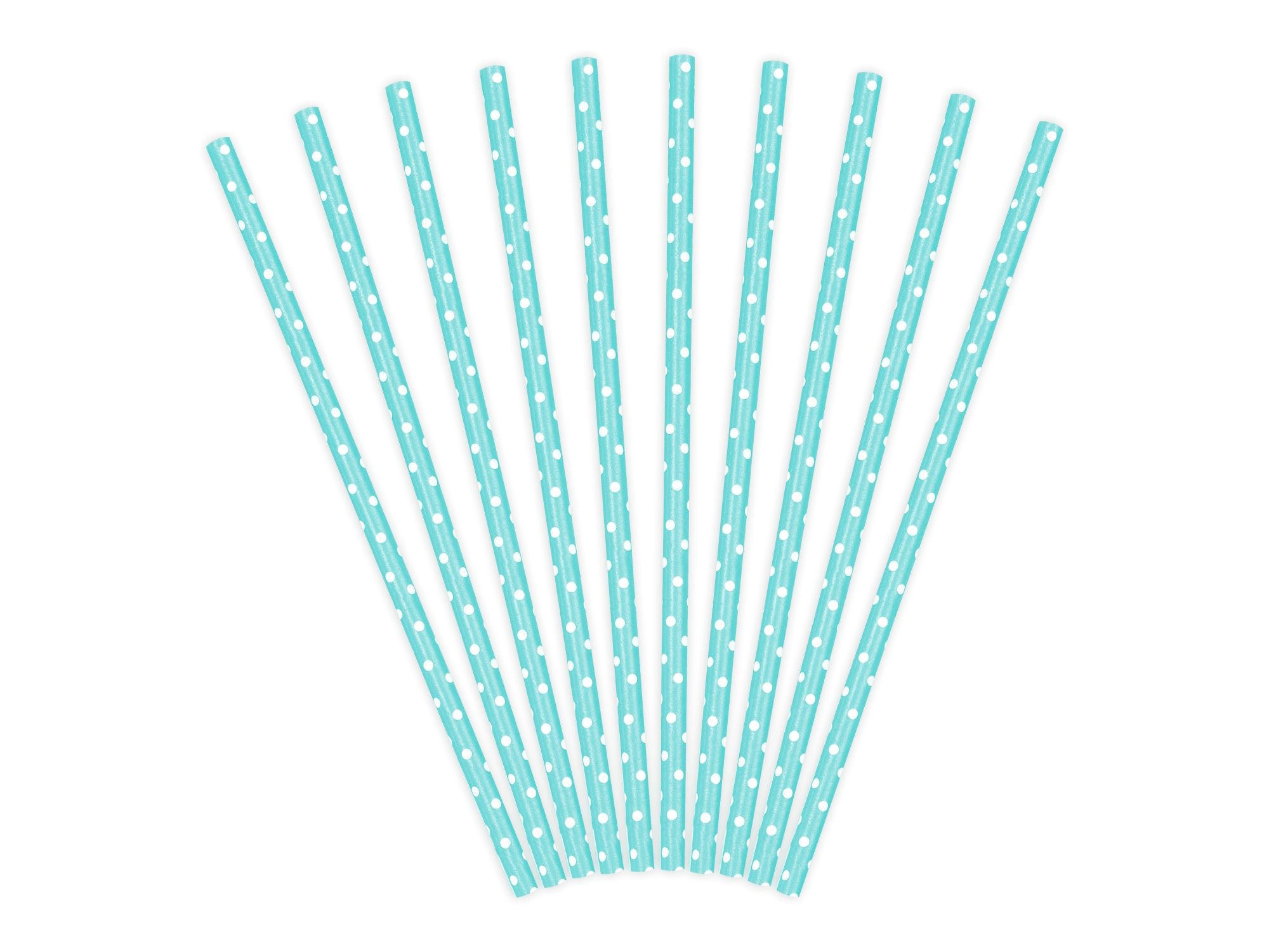 Light Sky-blue Paper Straws with Polka Dot